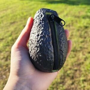 AVOCADO plastic Coin Purse -Shaped Zipper Pouch NEW.